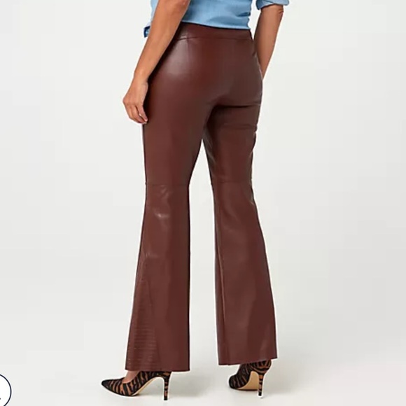 NWT Peace Love World Wide Leg Faux Leather Pants SZ16 & SZ 12 - Picture 2 of 11